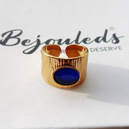 Adjustable Oval Agate Hand Made Ring