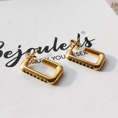 18 k Gold Plated Zircon Earring Anti Tarnish