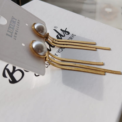 Pearl Tassel Long Earring