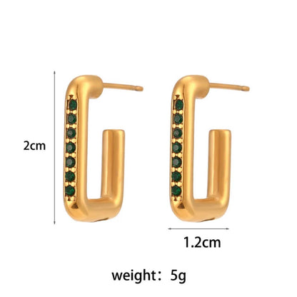 18 k Gold Plated Zircon Earring Anti Tarnish