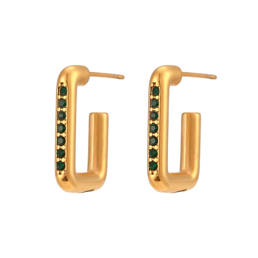 18 k Gold Plated Zircon Earring Anti Tarnish