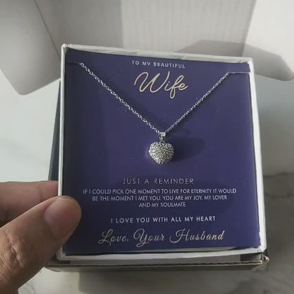 Heart Zircon pendant wife gift box